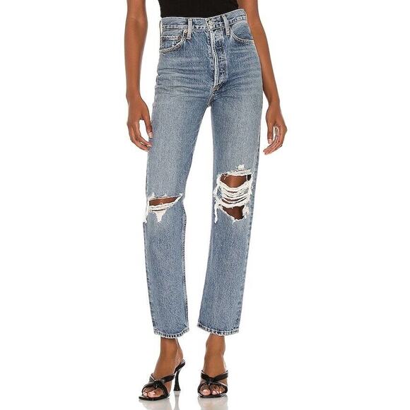 Agolde 90’s Pinch Waist High Rise Straight Leg Jeans In Backdrop Size 25